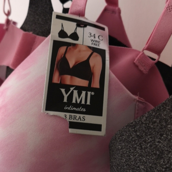 YMI Intimates Set of 3 Bras, Size 34C, Wire Free - Picture 2 of 5